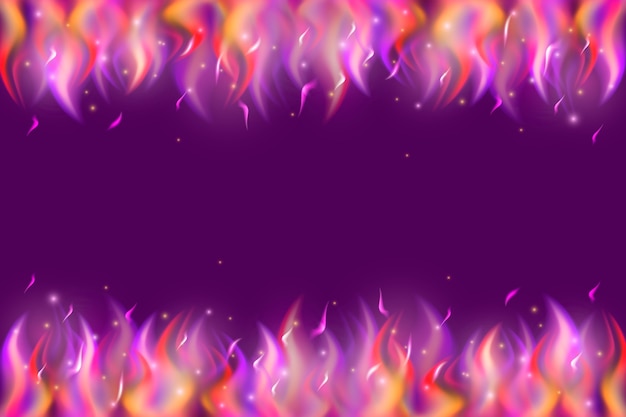 Free Vector background realistic flames frame