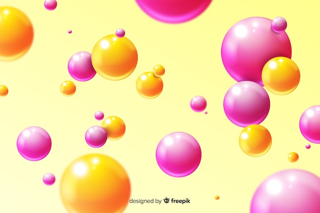 Background realistic flowing glossy spheres