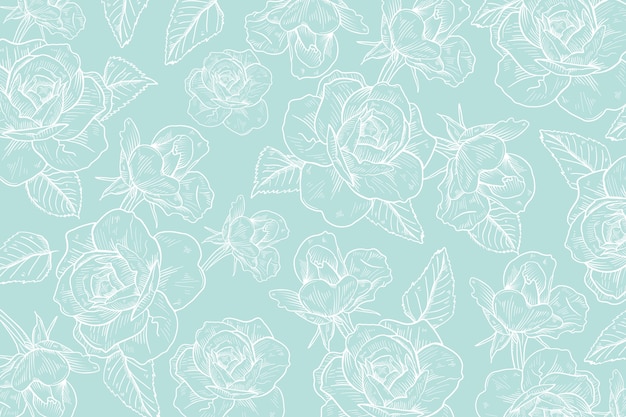 Background realistic hand drawn floral