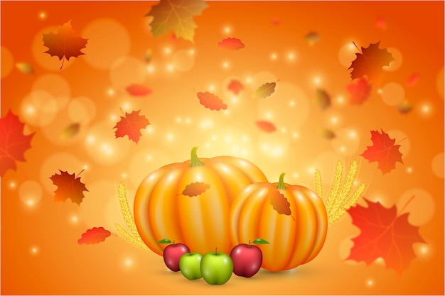 Free Vector background realistic thanksgiving