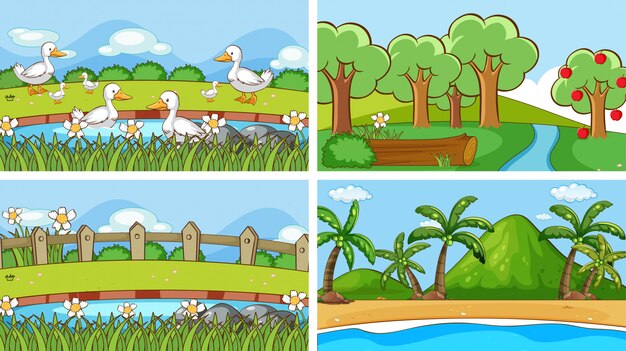 Background scenes of animals in the wild