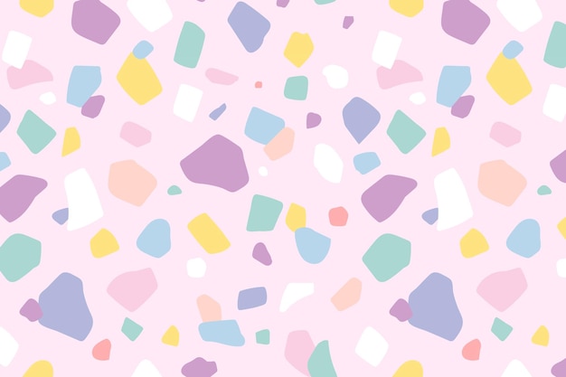 Free vector background seamless pattern vector with cute pastel terrazzo