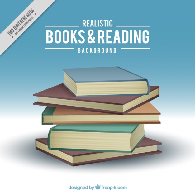 Free Vector background of several stacked books 