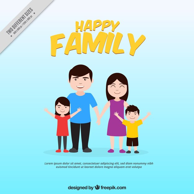 Background of smiling family