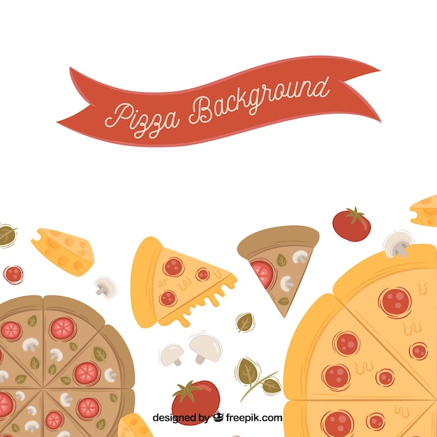 Background of tasty pizzas