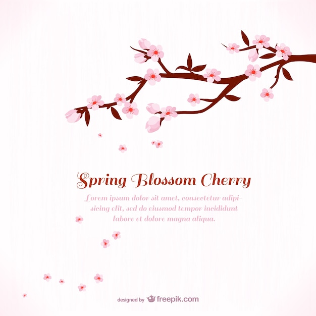 Background template with cherry blossom