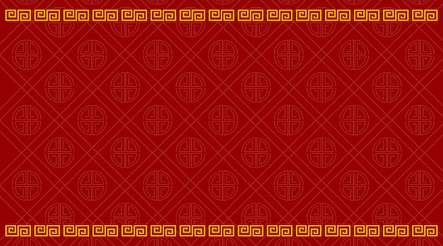 Free vector background template with chinese pattern in red