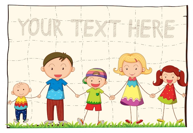 Free vector background template with happy family