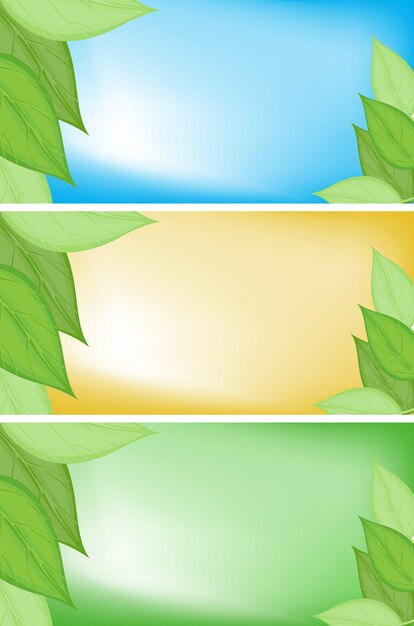 Background template with leaves and sky