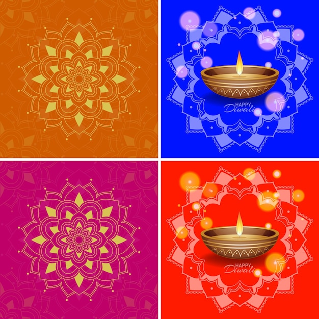 Free Vector background template with mandala designs