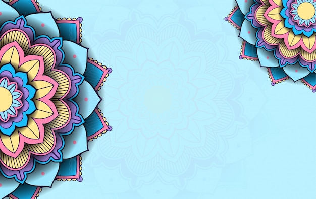 Free Vector background template with mandala pattern 