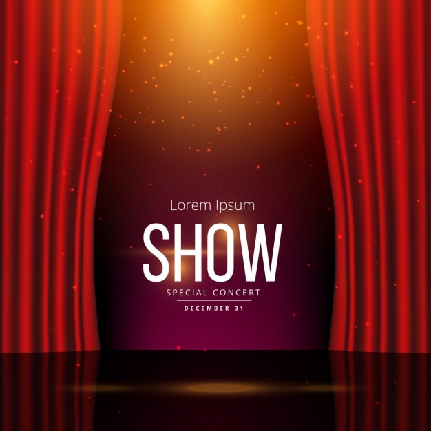 Free vector background template with a theater stage