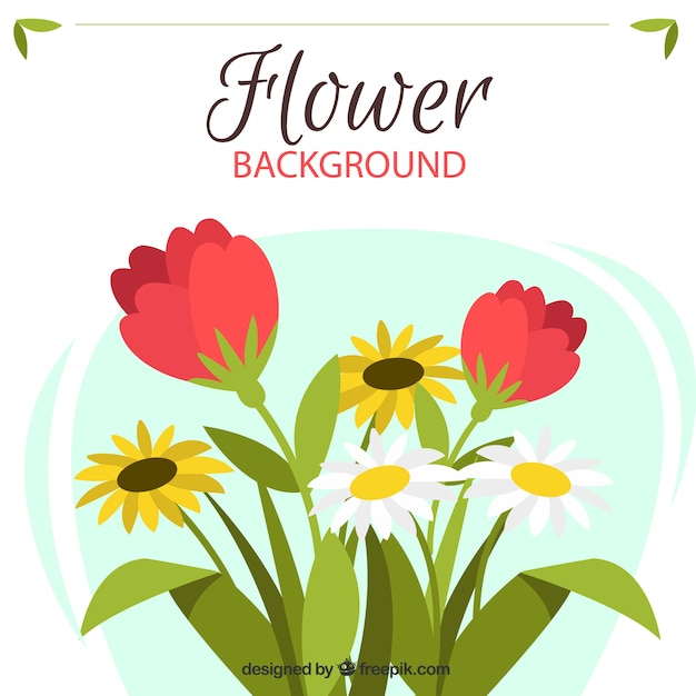 Background of various flowers