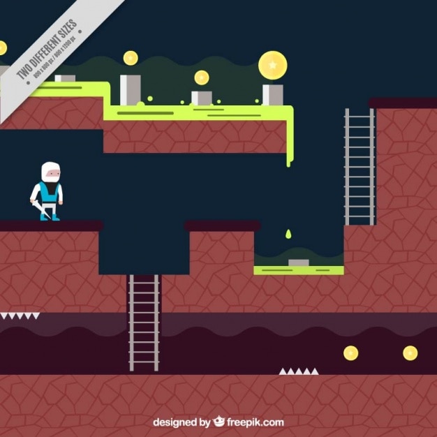 Free vector background of videogame blocks in flat design