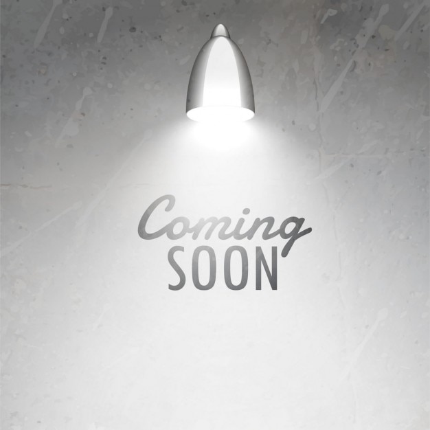 Free Vector background wall and lamp with text "coming soon"