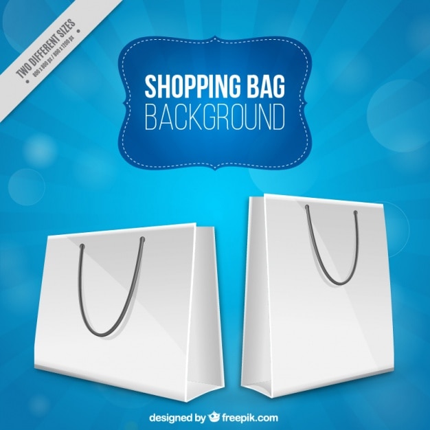 Free Vector background of white shopping bags