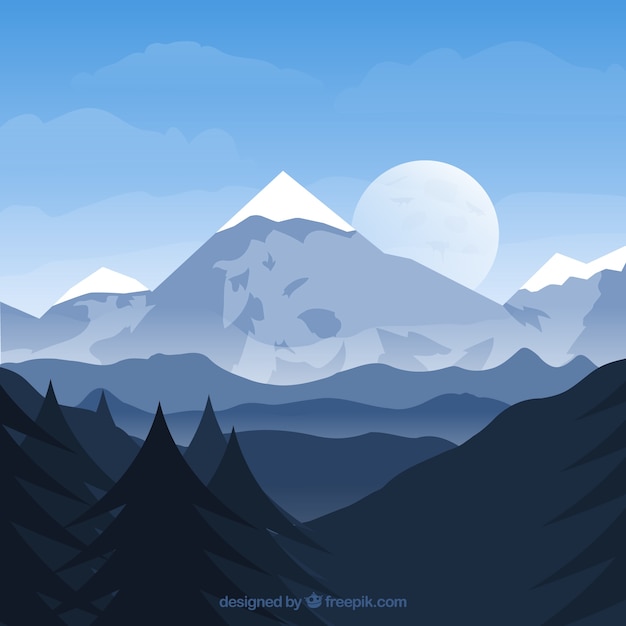 Free Vector background of winter forest