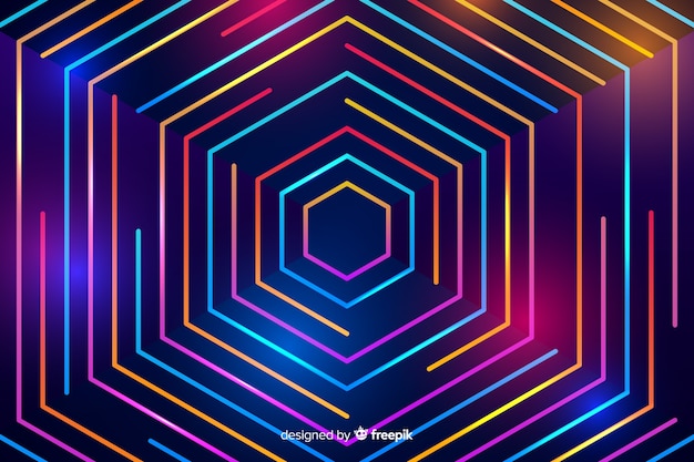 Background with abstract neon shapes