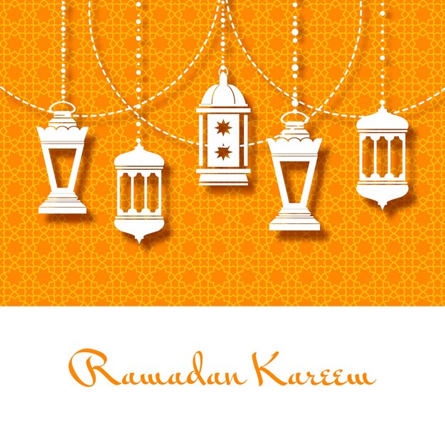 Background with arabic lanterns for Ramadan Kareem