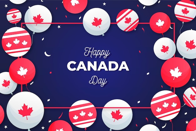 Free Vector background with balloons for canada day