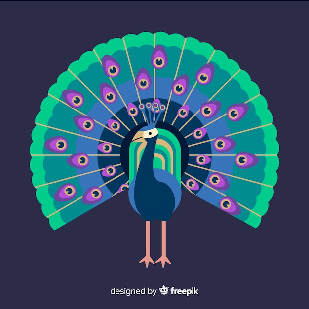 Free vector background with beautiful peacock