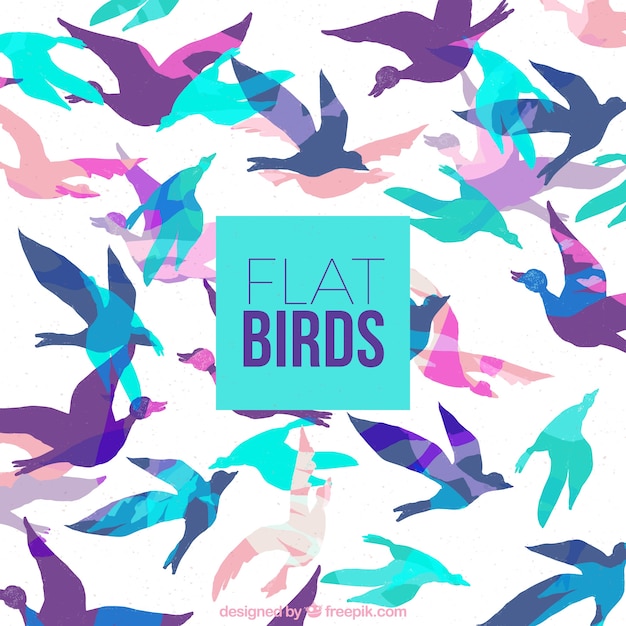 Free Vector background with bird silhouettes