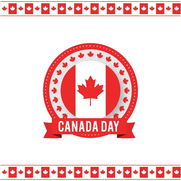 Background with canada independence day badge