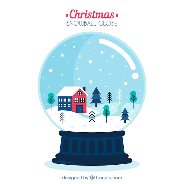 Background with christmas snowglobe