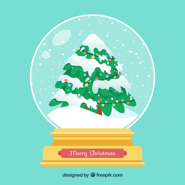 Background with christmas snowglobe