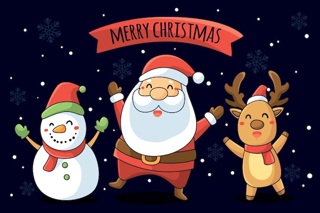 Background with christmas theme characters