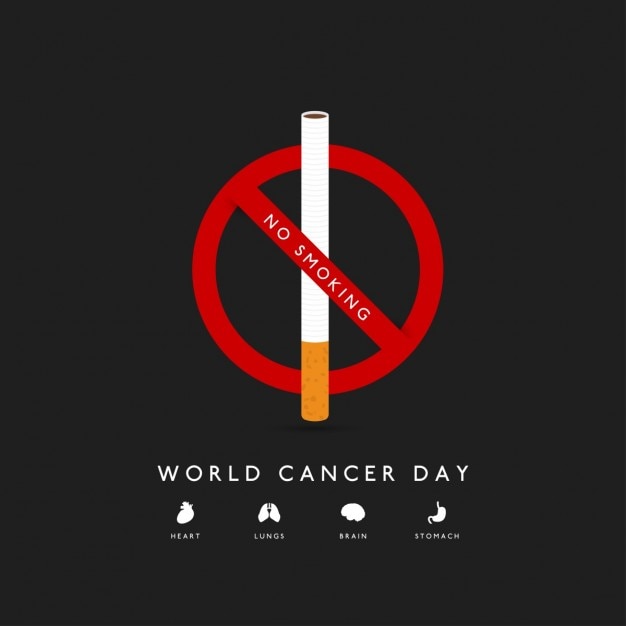 Free Vector background with a cigar for world cancer day