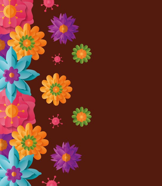 Background with colorful flowers