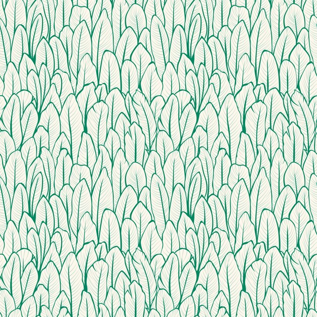 Background with cute hand drawn leaves