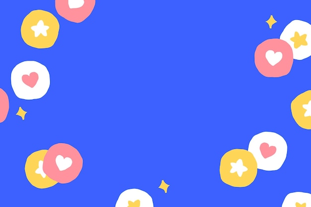 Background  with cute social media icons on blue