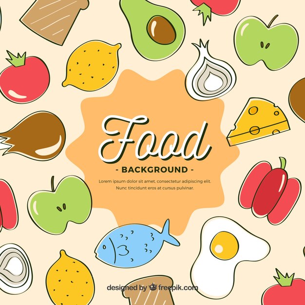 Background with delicious food