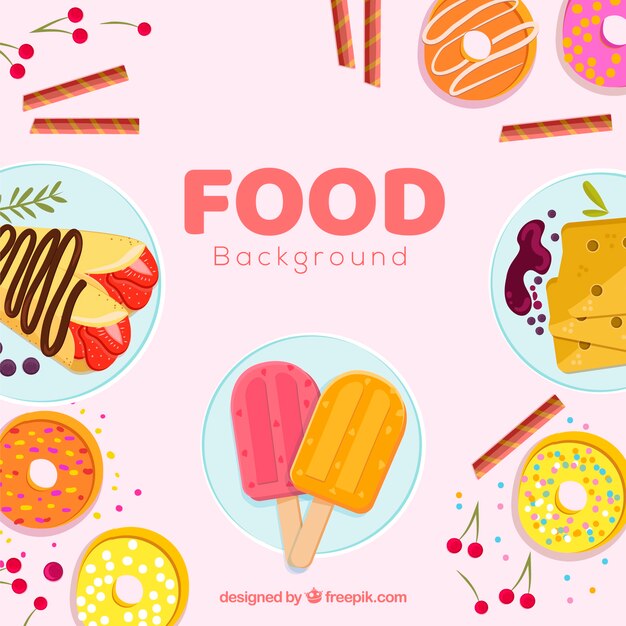 Background with desserts