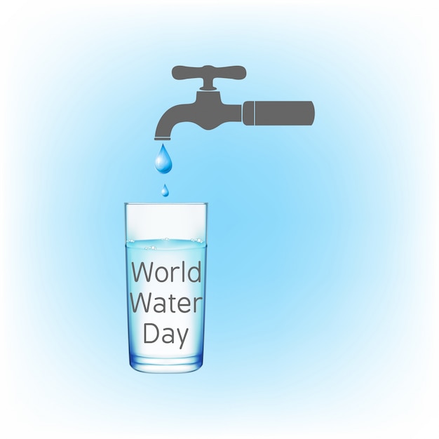 Background with a dripping faucet for the world water day