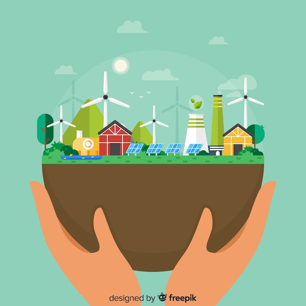 Free Vector background with ecology and recycling concept