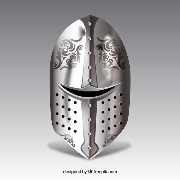 Free vector background with elegant helmet of armor in realistic style