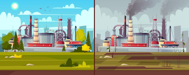 Free Vector background with environmental pollution