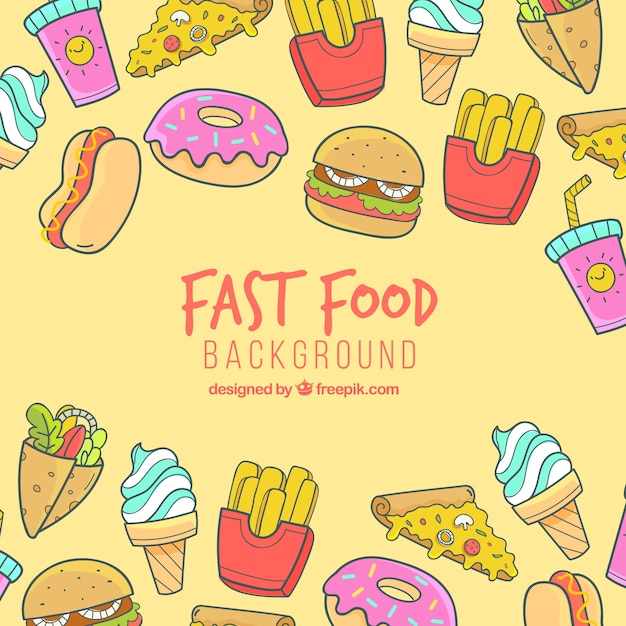 Free Vector background with fast food