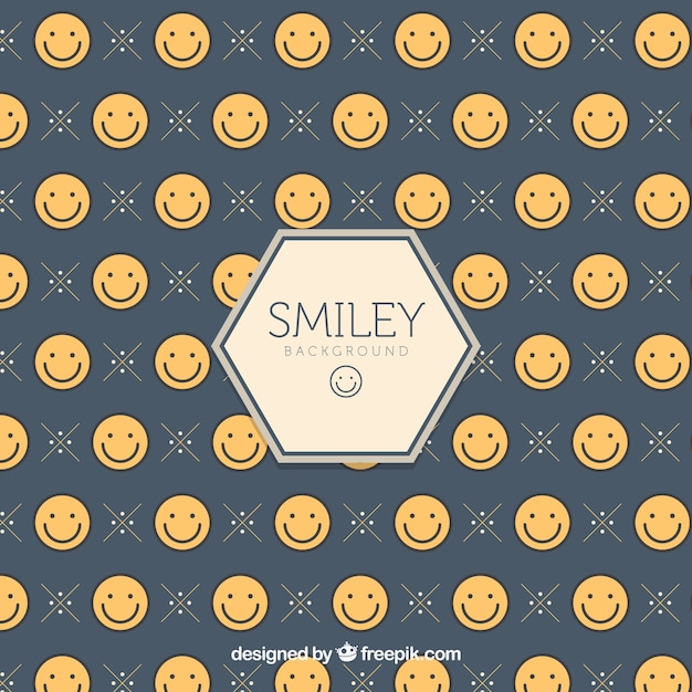 Free vector background with flat smileys