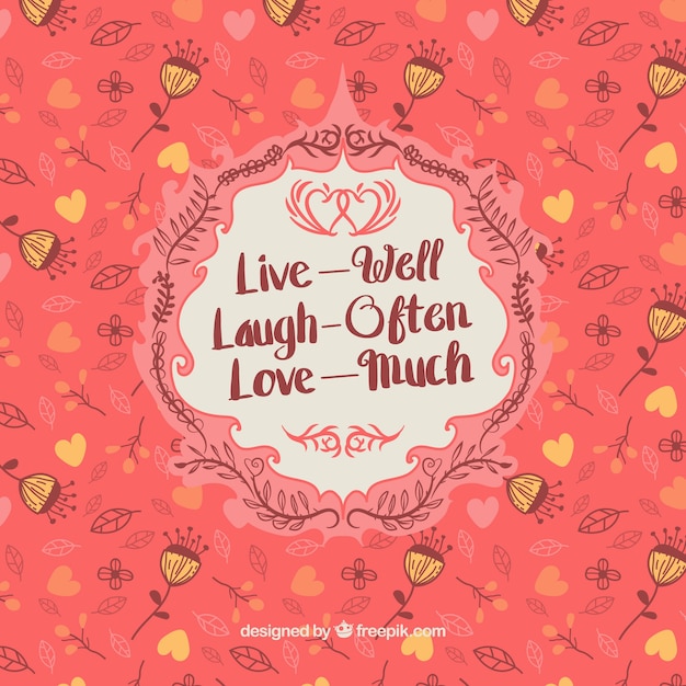 Free Vector background with floral valentine's sketches