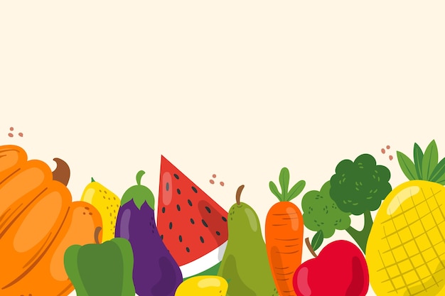 Background with fruit and vegetables theme