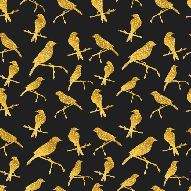 Free Vector background with golden birds