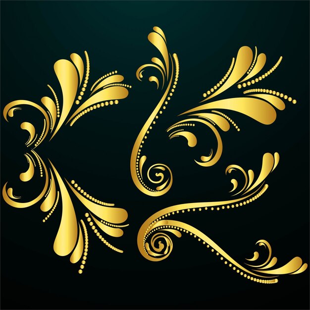 Background with golden floral shapes