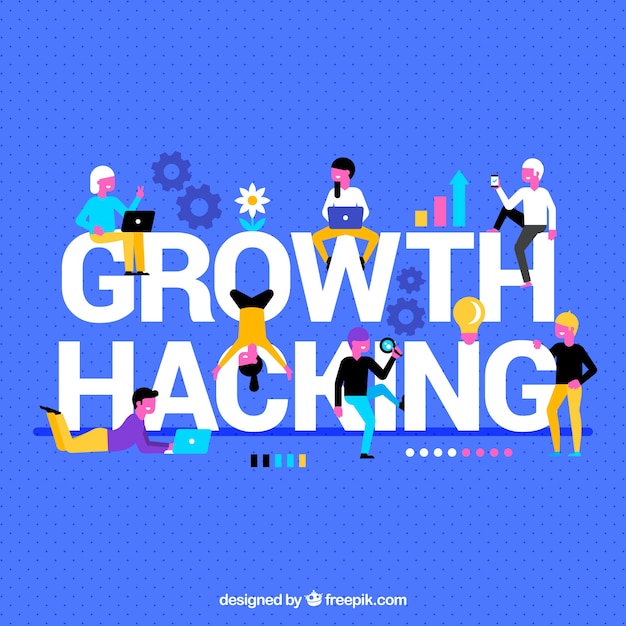 Background with growth hacking word