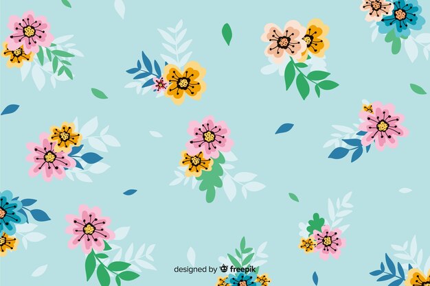 Background with a hand painted flower design