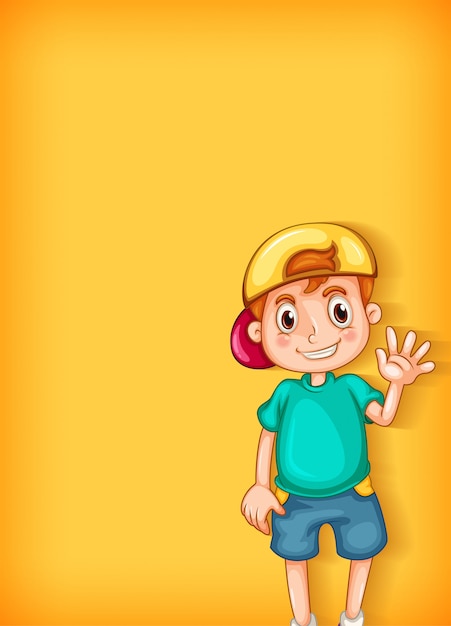 Free Vector background   with happy boy waving