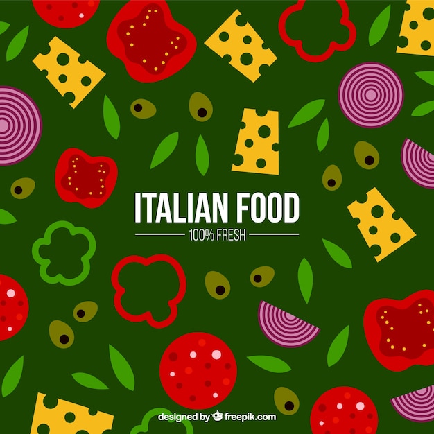 Background with italian food ingredients  